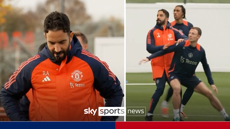 Ruben Amorim first training session with Man Utd