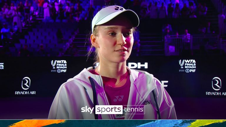 Elena Rybakina says it was a &#39;tough&#39; match and &#39;nice to finish the year with a win against the number one&#39; after victory over Aryna Sabalenka at the WTA Finals.