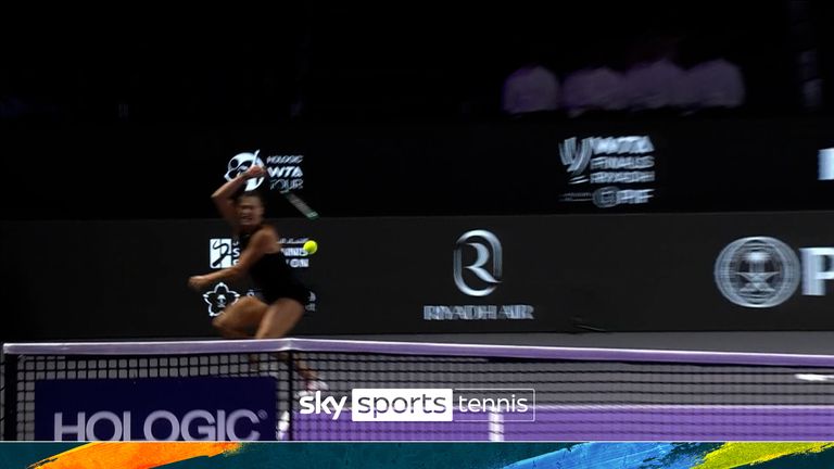 Sabalenka running forehand