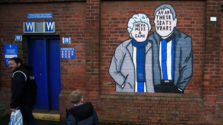 Artwork at Sheffield Wednesday's Hillsborough ground