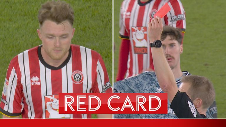 Sheffield United's Harry Souttar sent for an early bath after a cheap second yellow card!