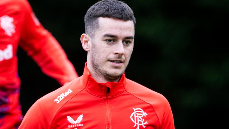 MILNGAVIE, SCOTLAND - OCTOBER 23: Tom Lawrence during Rangers training session at the Rangers Training Centre, on October 23, 2024, in Milngavie, Scotland. (Photo by Alan Harvey / SNS Group)