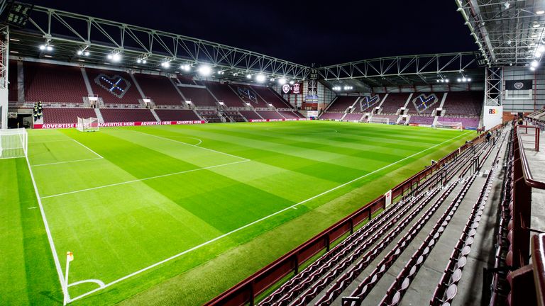EDINBURGH , SCOTLAND - OCTOBER 30: A general view during a William Hill Premiership match between Heart of Midlothian and Kilmarnock at Tynecastle Park, on October 30, 2024, in Edinburgh, Scotland.  (Photo by Mark Scates / SNS Group)