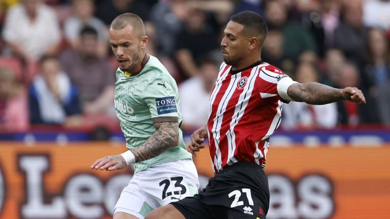 Vini Souza in action for Sheffield United