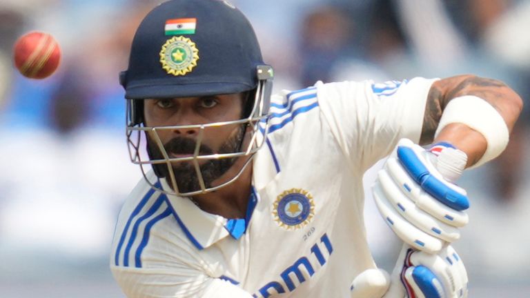 India's Virat Kohli batting in a Test match (Associated Press)