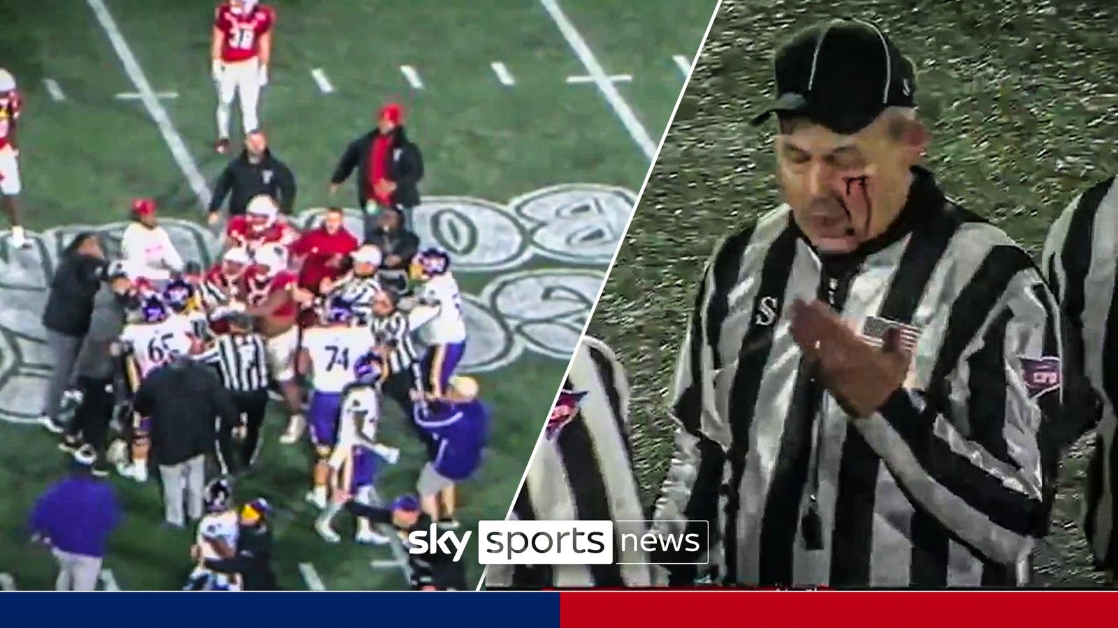 Referee left bloody after College Football brawl! Referee left bloody after College Football brawl!