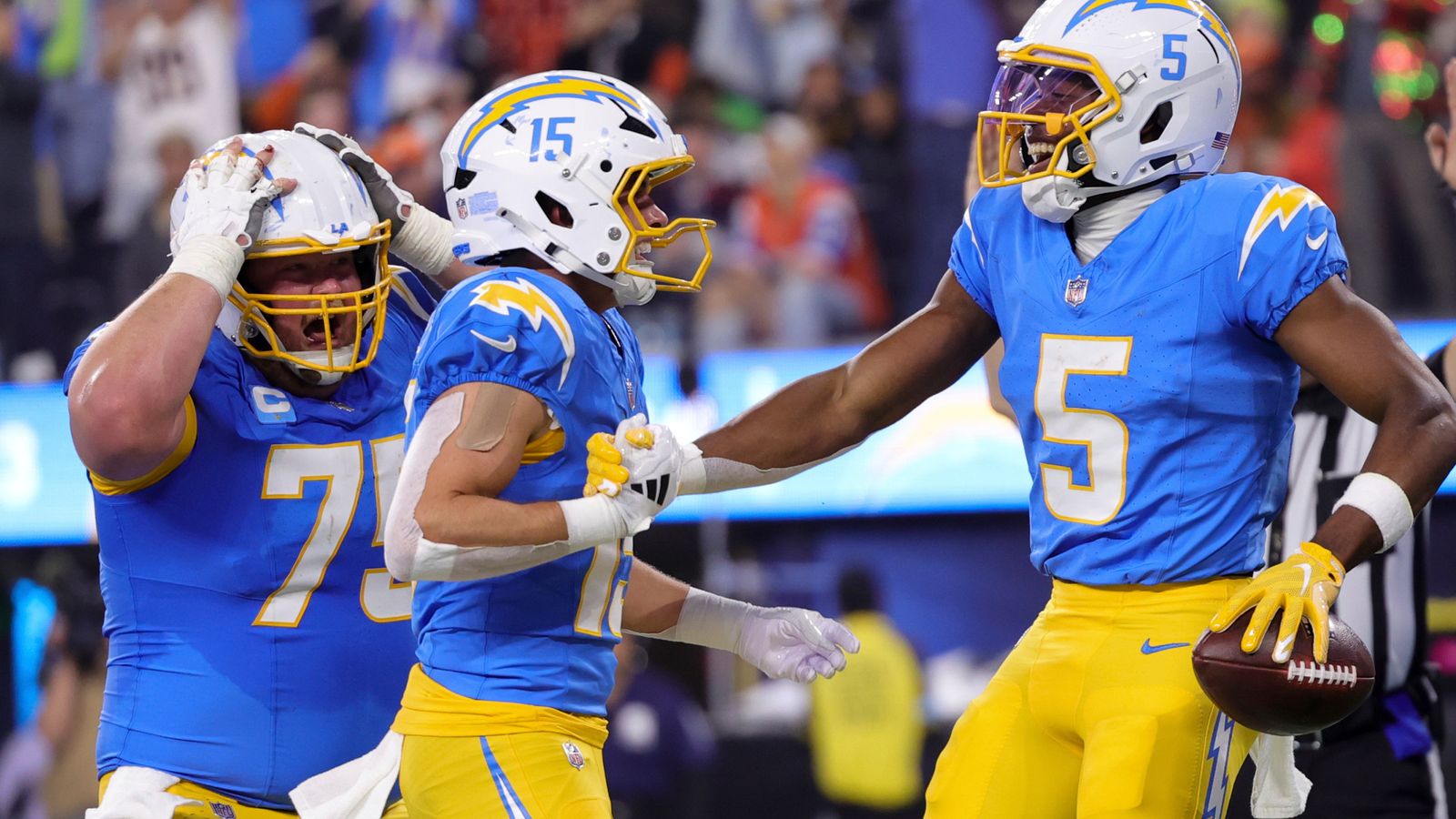 NFL results and highlights: Los Angeles Chargers edge closer to playoffs with 34-27 Broncos win after 48-year fair-catch kick first