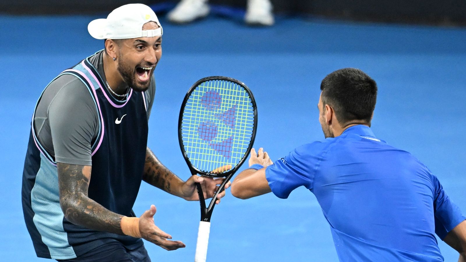 Nick Kyrgios and Novak Djokovic win first doubles match at Brisbane ...