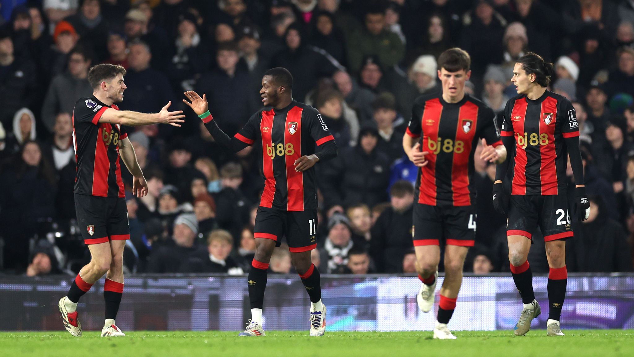 Fulham vs Bournemouth football match in the stadium