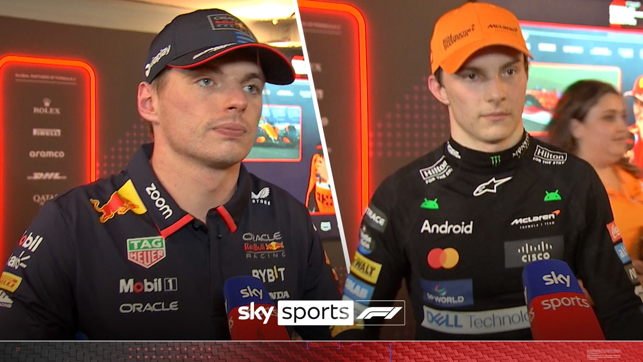 Max Verstappen and Oscar Piastri discuss their opening lap collision at the  Abu Dhabi GP.
