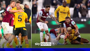 Bowen and Lemina end up on the floor after full time scuffle!