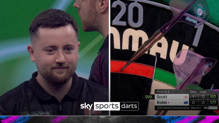 Connor Scutt hit successive ton-plus finishes as he continued to dominate Ben Robb in their World Darts Championship opener.