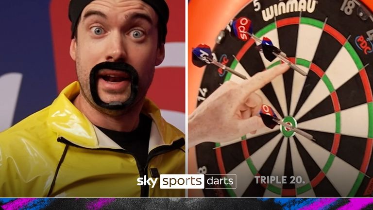 Comedian Jack Whitehall was in sensational form as he took on the five-dart challenge at the World Darts Challenge!