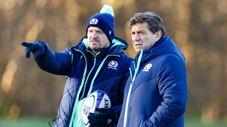 David Nucifora surveys the scene alongside Scotland head coach Gregor Townsend