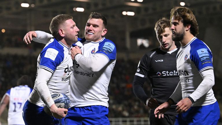 A late Finn Russell try added gloss to Bath's victory away at Newcastle