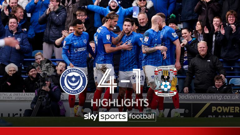 Portsmouth 4-1 Coventry Championship highlights