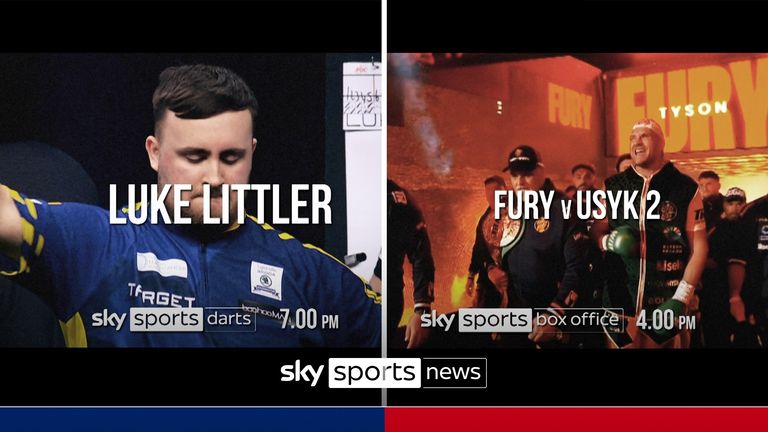 Hari Sabtu akan ada susunan pemain di Sky Sports, dengan Tyson Fury menghadapi Oleksandr Usyk dalam pertandingan ulang kelas berat mereka, Luke Littler membuat penampilan pertamanya di Kejuaraan Dart Dunia tahun ini dan penampilan Arsenal di Liga Premier.