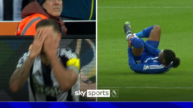 Newcastle's Bruno Guimaraes wasn't given a yellow card after diving in an attempt to get a penalty and the Brazilian was then only cautioned for a high tackle less than a minute later on Leicester's Stephy Mavididi.