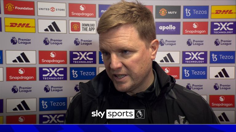 Newcastle United manager Eddie Howe was thrilled with his side&#39;s performance as they cruised to a 2-0 win at Old Trafford.