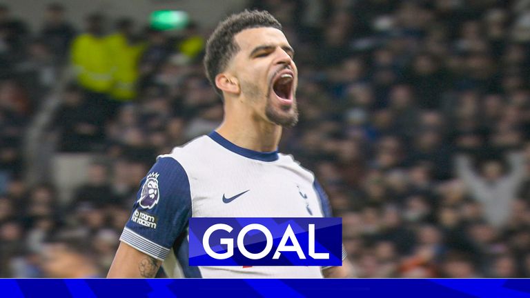 Brennan Johnson feeds the ball to Dominic Solanke who crosses Levi Colwill to get the goal in at the top corner to give Tottenham the lead against Chelsea.