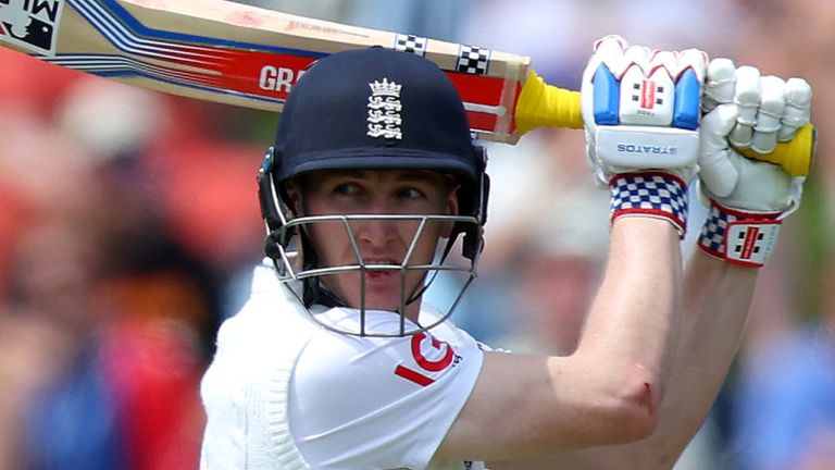 Harry Brook smashed 123 off 115 balls to rescue England from 43-4 in their first innings on day one of the second Test against New Zealand