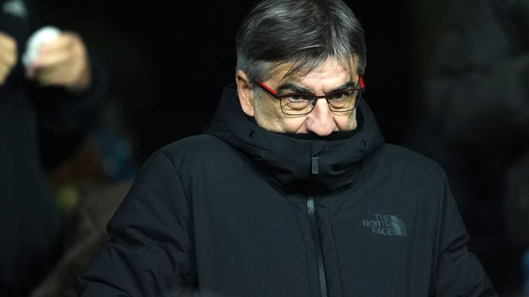 New Southampton manager Ivan Juric in the stands at Craven Cottage