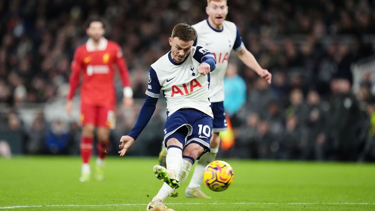 Tottenham Hotspur's James Maddison scores