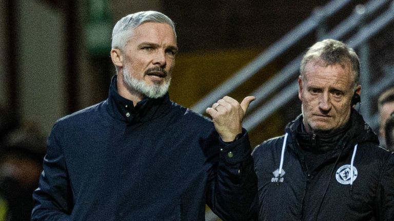 MOTHERWELL, SCOTLAND - DECEMBER 14: Dundee United Manager Jim Goodwin during a William Hill Premiership match between Motherwell and Dundee United at Fir Park, on December 14, 2024, in Motherwell, Scotland. (Photo by Craig Foy / SNS Group)