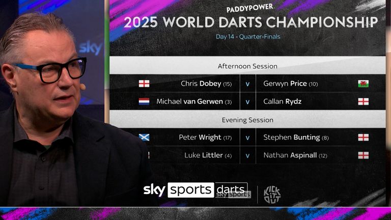 John Part mempratinjau perempat final Kejuaraan Dunia Darts 2025 hanya akan disiarkan langsung di Sky Sports pada Hari Tahun Baru. 