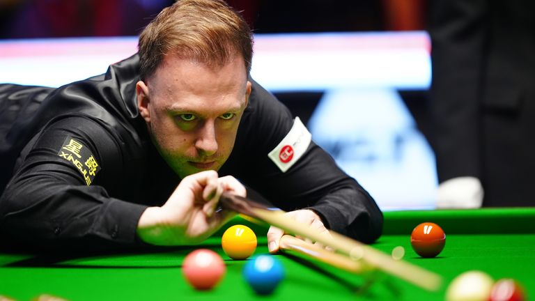 Judd Trump during his match with Barry Hawkins in the final of the UK Championship