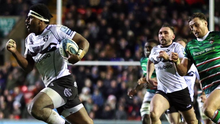 Kalaveti Ravouvou ran in his second and Birstol Bears' eighth try to seal their emphatic victory at Leicester Tigers