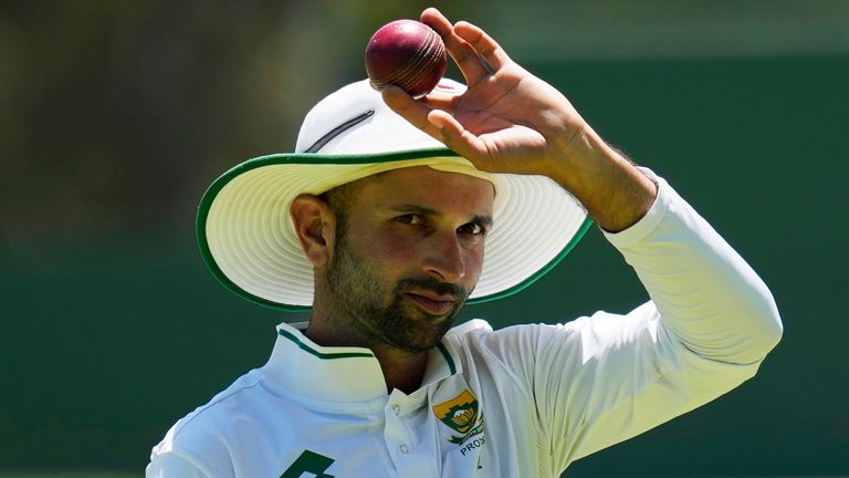 South Africa's Keshav Maharaj tests cricket (Associated Press)