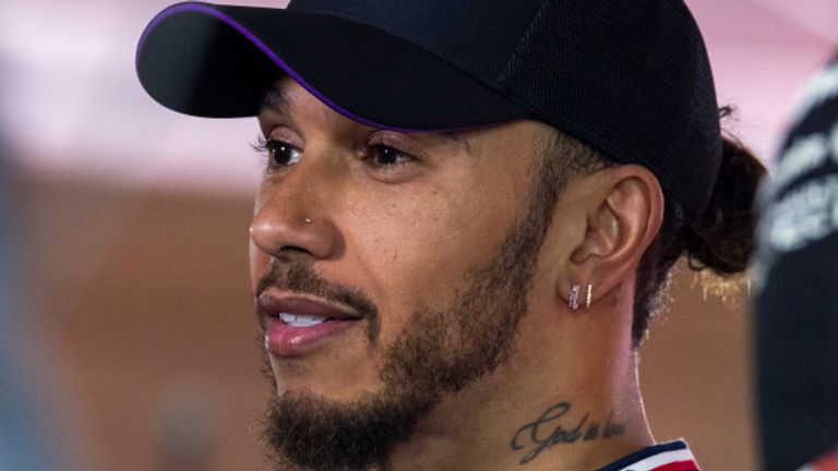 LOSAIL INTERNATIONAL CIRCUIT, QATAR - DECEMBER 01: Sir Lewis Hamilton, Mercedes-AMG F1 Team, is interviewed after the race during the Qatar GP at Losail International Circuit on Sunday December 01, 2024 in Losail, Qatar. (Photo by Sam Bloxham / LAT Images)