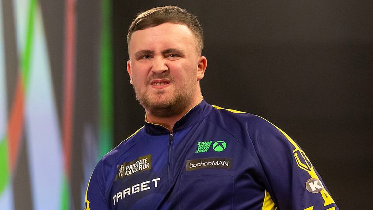 Luke Littler at the PDC World Darts Championship