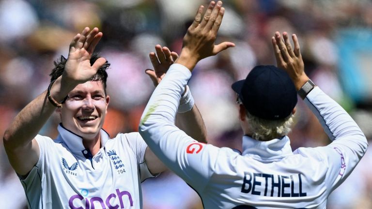 England's Matthew Potts took three wickets on day one of the third and final Test against New Zealand