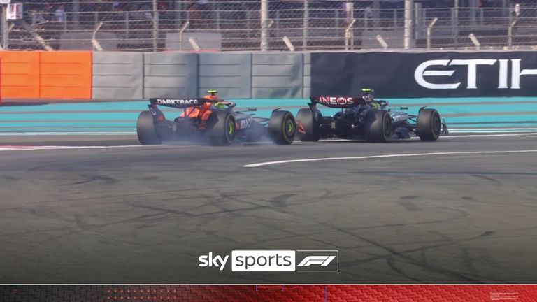 McLaren's Lando Norris almost crashed into Lewis Hamilton during P1 at the Abu Dhabi Grand Prix.