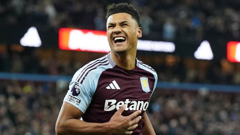 Ollie Watkins celebrates putting Aston Villa 2-0 up