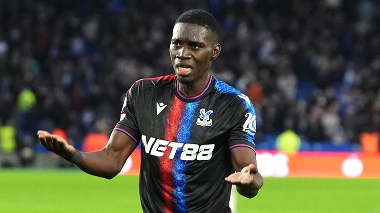 Ismaila Sarr celebrates his second goal of the game 