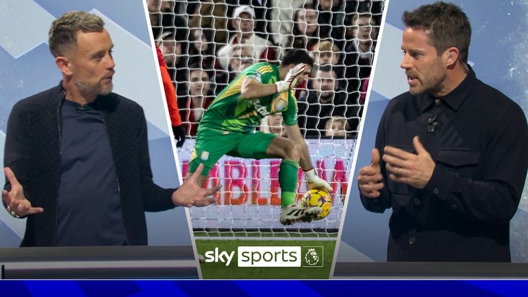 Jamie Redknapp and Lee Hendrie were both left astounded after watching back  Emiliano Martinez's incredible reflex save to stop Nicolas Dominguez's point-blank header. 