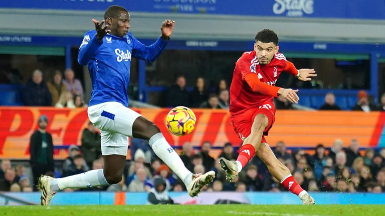 Morgan Gibbs-White gives Nottingham Forest 2-0 lead at Everton