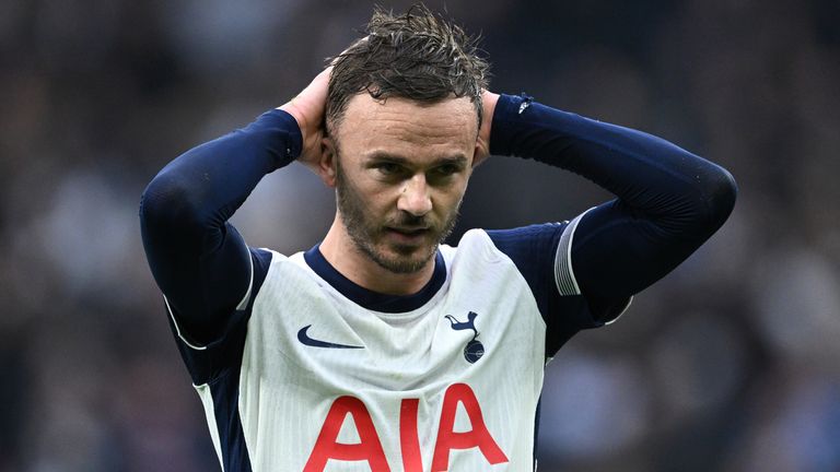 James Maddison rues his luck after striking the Fulham crossbar with a free-kick