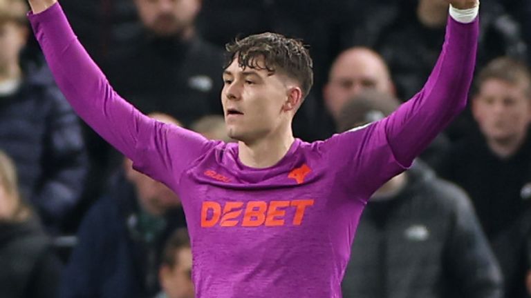 Jorgen Strand Larsen celebrates after scoring a late equaliser for Wolves at Tottenham