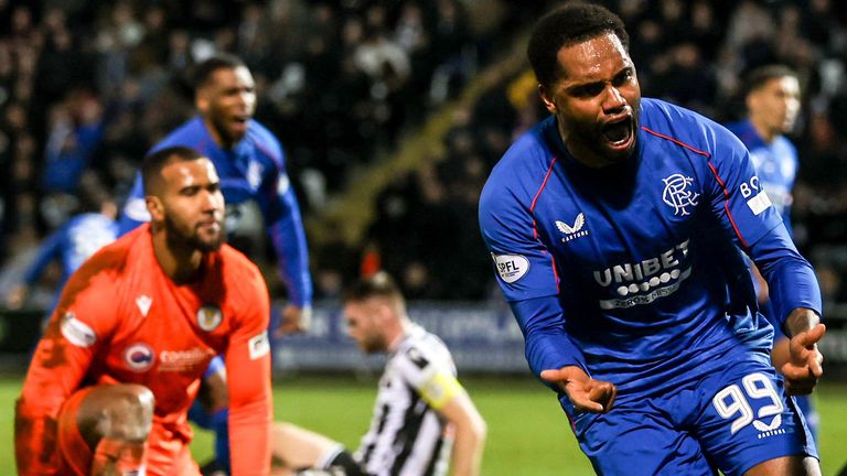 Rangers' Danilo celebrates after scoring to make it 1-1 at St Mirren