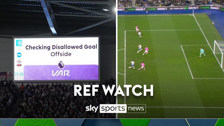 Southampton goal disallowed v Brighton