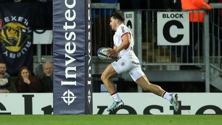 Antoine Dupont starred in a 10-try rout of Exeter in the second round of the 2024 Investec Champions Cup