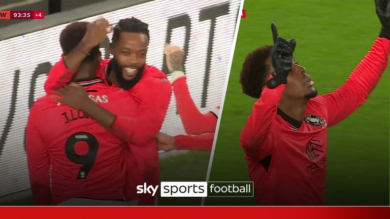 Jamal Lowe sends the crowd on their feet after he finds the last minute winner for Sheffield Wednesday at Pride Park Stadium