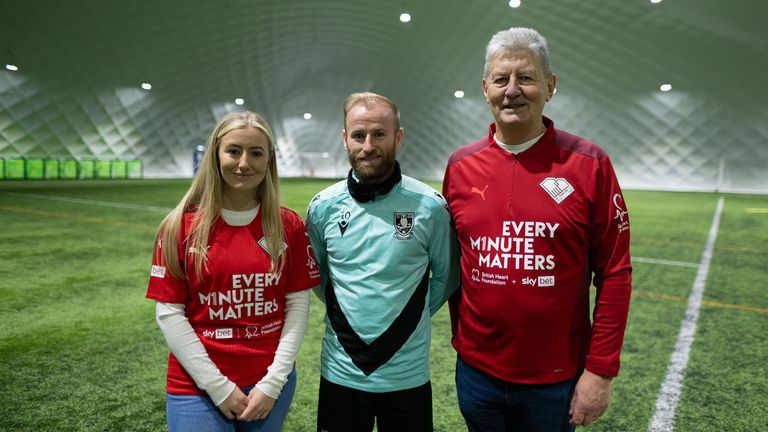 Ellie – a palliative care nurse from Worksop - saved her Dad, Dennis’s, life in August 2023 by administering CPR when he collapsed in the living room while watching a Sheffield Wednesday game.  They met Barry Bannan 