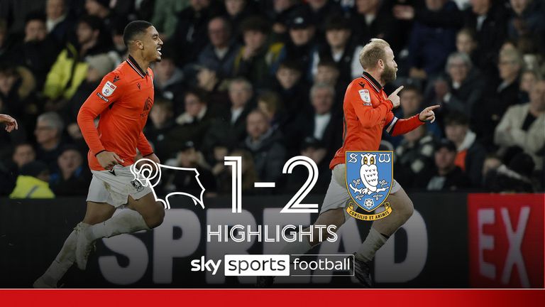 Highlights of the Sky Bet Championship game between Derby and Sheffield Wednesday.