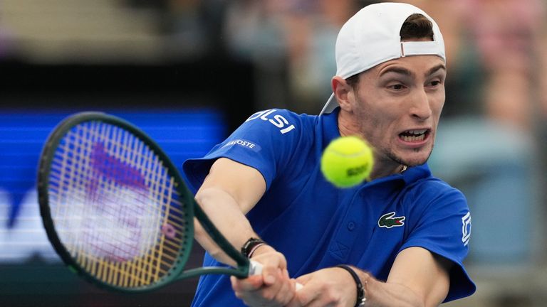 France's Ugo Humbert, United Cup tennis (Associated Press)