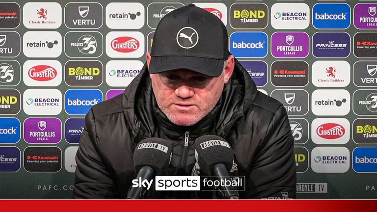 Plymouth manager Wayne Rooney reacts to growing pressure.